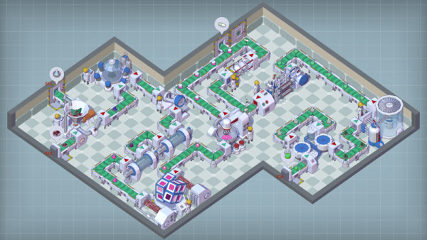 Big Pharma's Isometric factory floor plans cleverly seem to float abstractly in the void, unconnected to the world they sell drugs to.