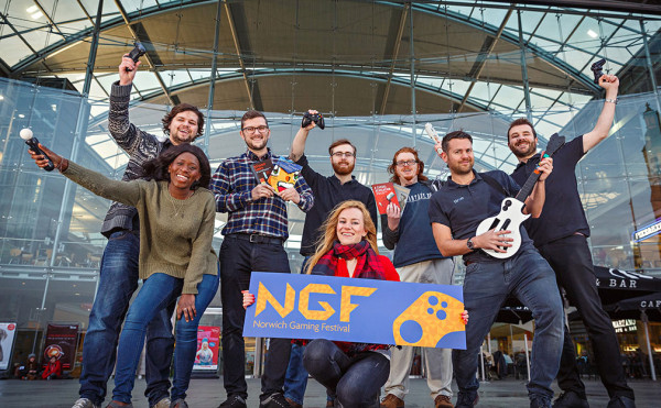 Launching the Norwich Games Fest, Dean can be seen right of middle